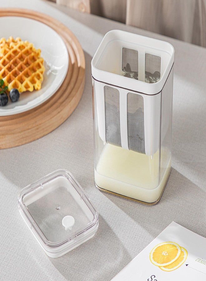 GLAVISH Greek Yoghurt Filter Hung Curd Strainer Box Multifunctional Yogurt Filter Strainer & Curd Maker for Home Homemade Cheese Curd Yogurt Maker 1100ml Fine Mesh BPA-Free - Image 2